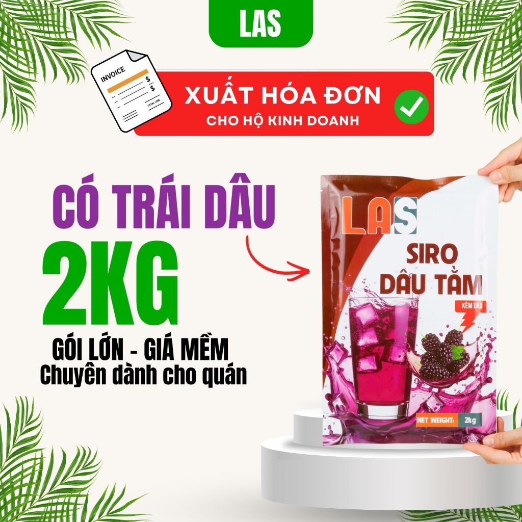 2kg Dâu tằm ngâm đường (siro dâu tằm) có trái dâu giòn - Gói 2kg, Hũ 750g | LAS Việt Nam