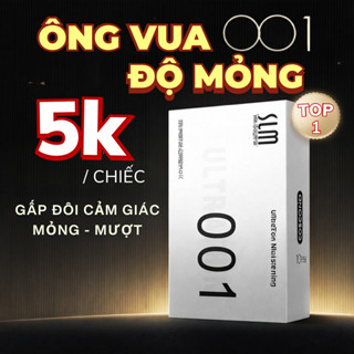 Bao cao su siêu mỏng gel trơn size 52mm, hộp 10 bao
