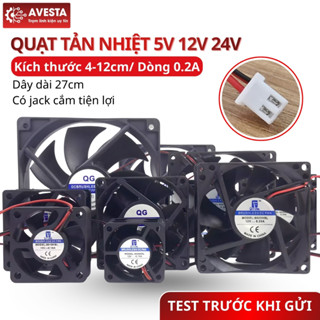 Quạt tản nhiệt 5V 12V 24V đầy đủ kích thước dây dài 27cm lõi đồng nguyên chất dùng siêu bền Avesta