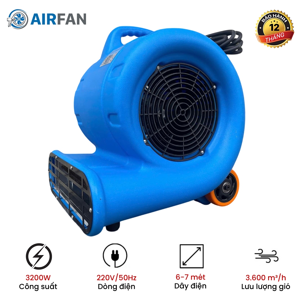 Quạt Thổi Sàn, Thổi Thảm Có May So Nhiệt OMYSU CD-H04 - Có Tay Cầm, Bánh Xe Kéo