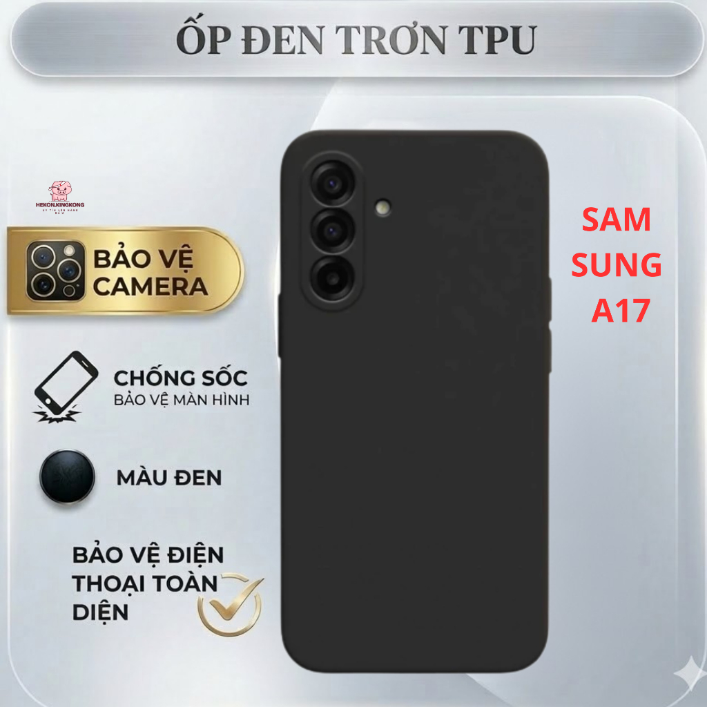 Ốp lưng Sam Sung A17 trơn màu đen | Ốp điện thoại sam sung dẻo bảo vệ camera toàn diện