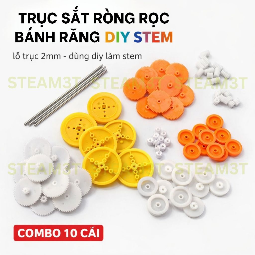 10 cái bánh răng nhựa ròng rọc mini đủ loại trục 2mm