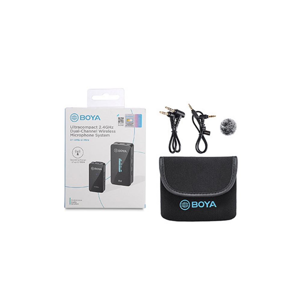 Microphone thu âm Boya BY-WM6-S1 Mini dành cho máy ảnh và điện thoại jack 3.5mm