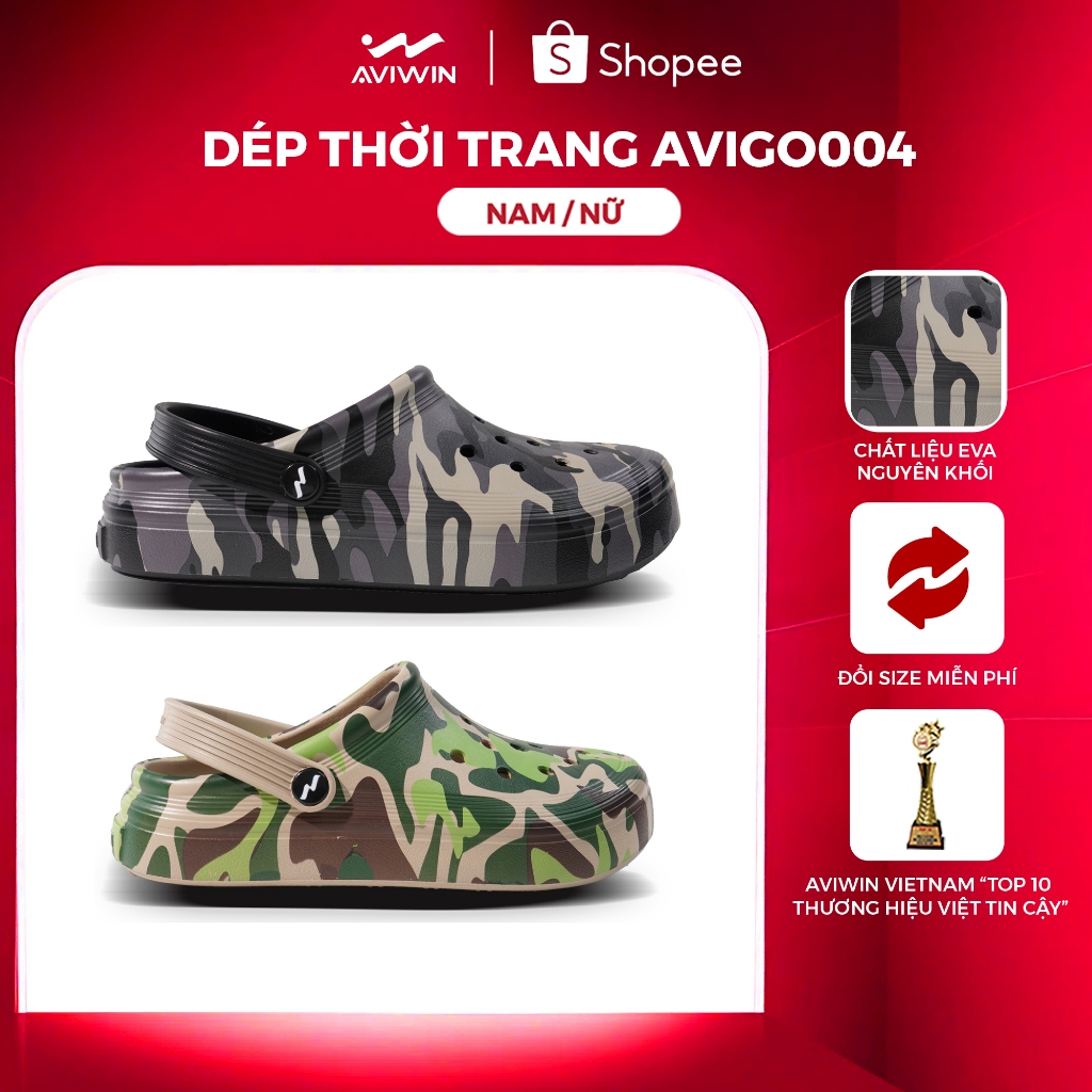[AVG004] [ĐẶT TĂNG 2 SIZE] Dép Sục Nam, Nữ AVIWIN AVIGO-004, Chất EVA Siêu Nhẹ, Chống Trơn Trượt