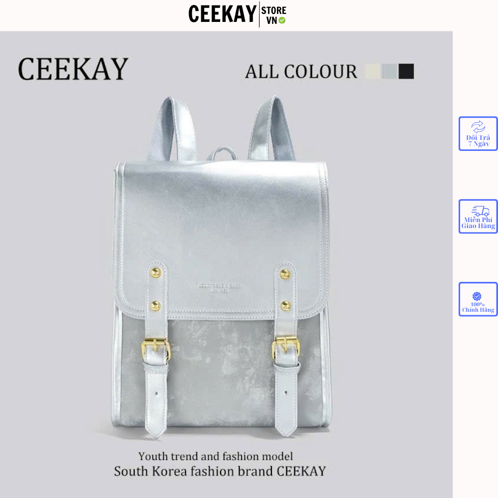 𝑪𝑬𝑬𝑲𝑨𝒀 𝑩𝑨𝑮  Balo Ceekay Chính Hãng Chất Da Vân Mây Chống Nước From Nhỏ Nắp Gập - Balo Nam Nữ Ceekay 