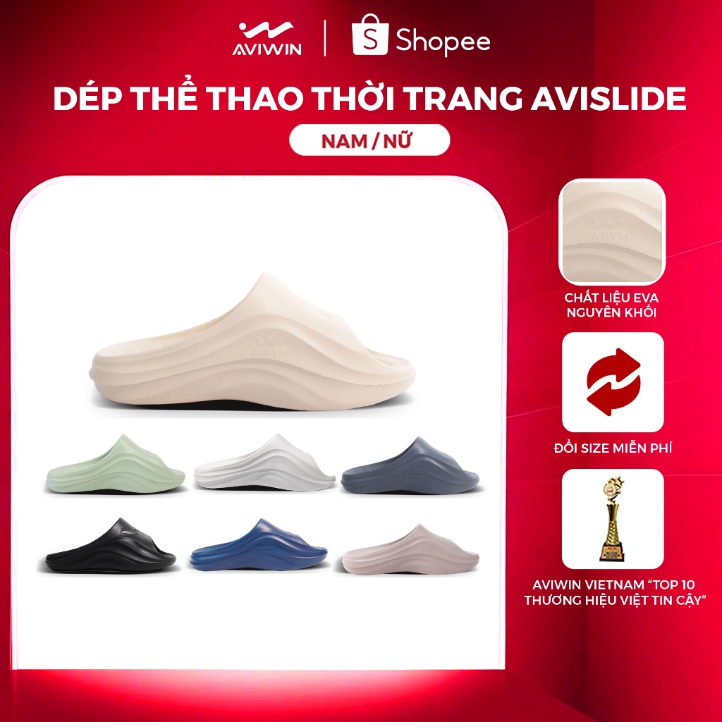 [D001] Dép Bánh Mì Nam Nữ AVIWIN AVISLIDE D001, Dép Đúc EVA Nguyên Khối Chống Trơn Trượt Thời Trang