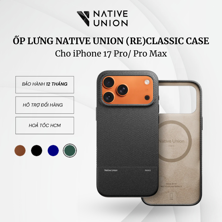 Ốp lưng Native Union (Re)Classic Case Cho iPhone 17 Pro/ Pro Max Chính Hãng
