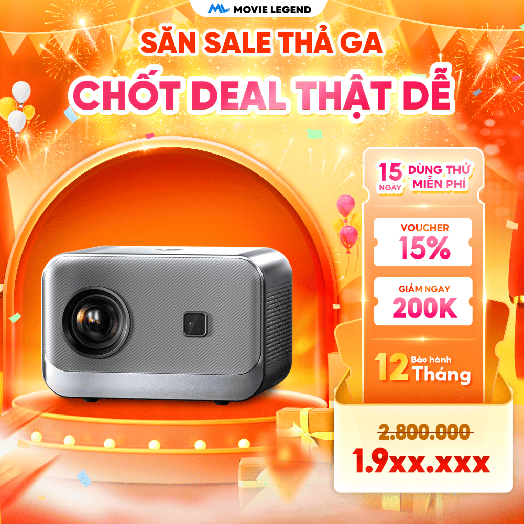 [ HOT 2025 ] Máy Chiếu Movie Legend - Máy Chiếu S7 Pro - Hỗ Trợ FULL HD - Bảo hành 12 tháng