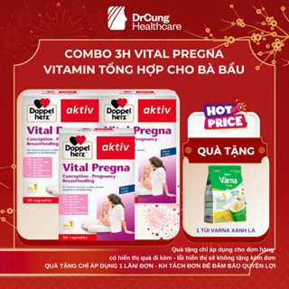 [COMBO 3] Vital Pregna - Vitamin Tổng Hợp Cho Bà Bầu, DHA Bầu, Acid Folic, Sắt, Doppelherz (30v)