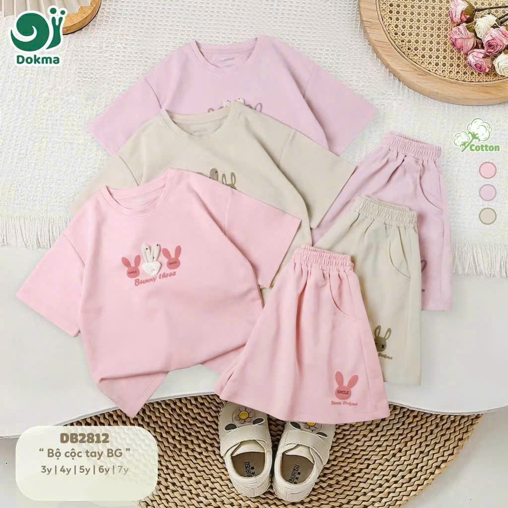 (3-7Y, 13-25kg) Bộ Cộc Tay Hoạ Tiết Đáng Yêu Cho Bé Dokma DB2812 DB2858 DB2078 DB2809 DB2830 DB2790