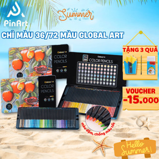 [Tặng 3 Quà] Bút Chì Màu GLOBAL ART Gốc Dầu 72 Màu Cao Cấp Hộp Thiếc Vẽ Thiết Kế Phác Họa Tô Màu Truyện Tranh