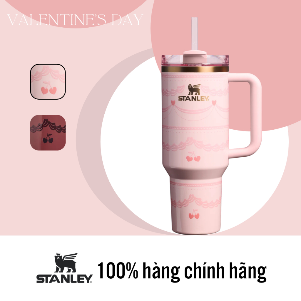 [ Hàng chính hãng ] Stanley Valentine's Day phiên bản giới hạn 2026 nhung hồng, dung tích 20oz-40oz,
