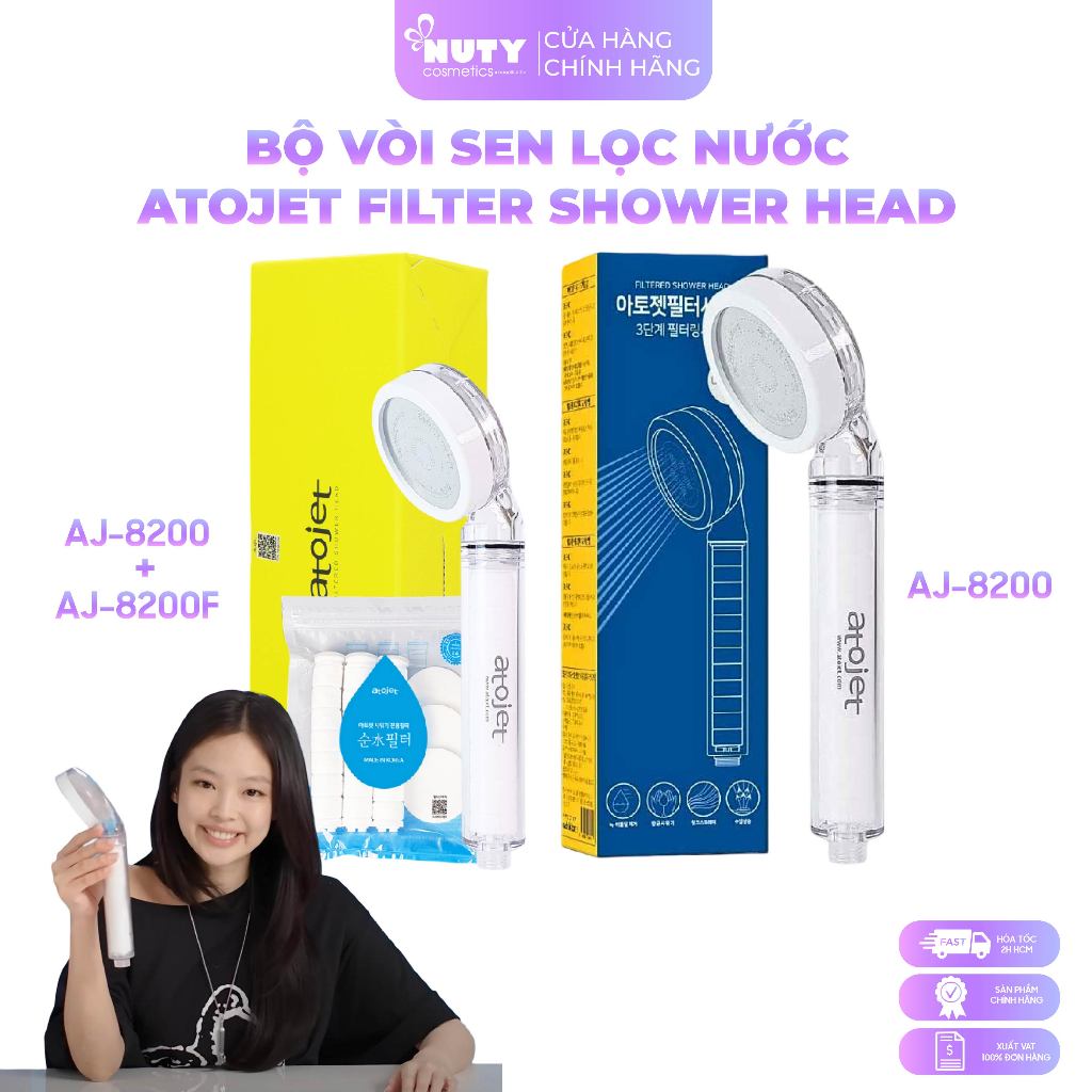 Bộ Vòi Sen Tắm Lọc Nước Atojet AJ-8200