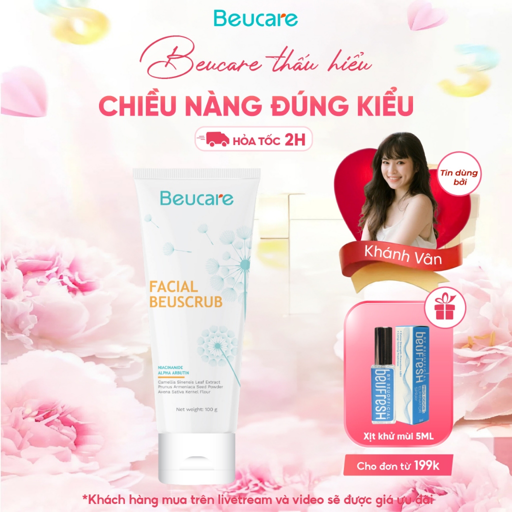 [ Độc quyền livetream ] Tẩy tế bào chết mặt BEUCARE trà xanh, tẩy da chết mặt ,thấm hút dầu thừa , l