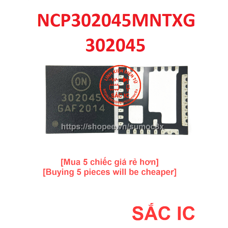 [N42] NCP302045MNTXG P302045 NCP302045 302045 ic nguồn trên bo mạch - Mới nguyên bản - Original NEW