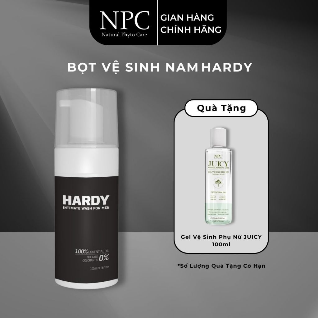 [Mua 1 tặng 1] Bọt Vệ Sinh Nam JUICY Hardy Intimate Wash For Men làm sạch nhẹ nhàng 100ml - NPC PHAR
