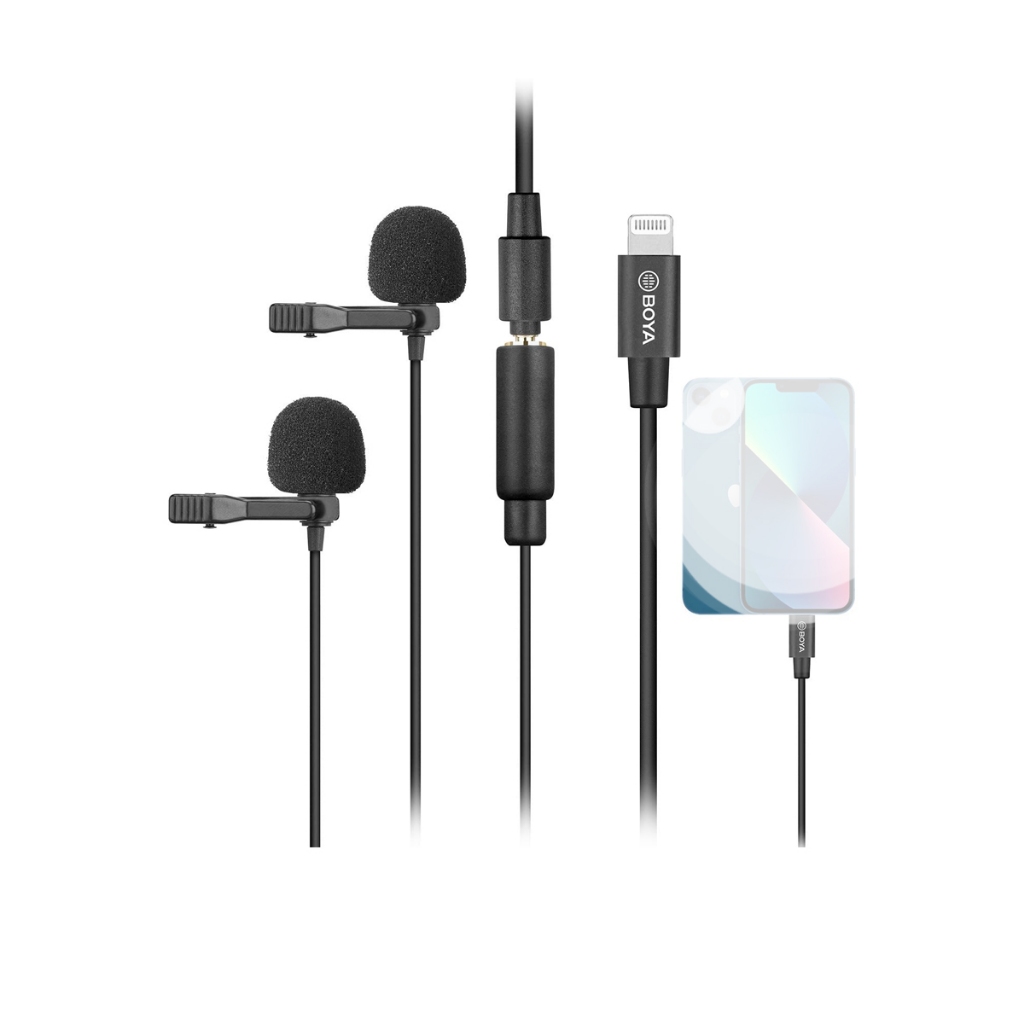 Microphone thu âm Boya BY-M2D/ BY-M3D dành cho điện thoại cổng lightning, type C - BY-M2D, Lightning