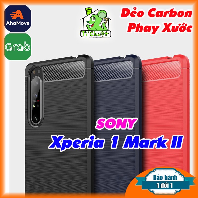 Ốp Lưng SONY XPERIA 1 II / X1 Mark 2 2020 Vân 3D Carbon Phay Xước Chống Sốc