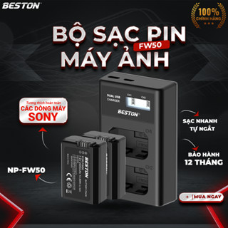 Bộ 2 Pin Sony NP-FW50 2000mAh + Sạc Đôi Beston Dùng Cho Máy Ảnh Sony A6000 A6300 A6500 A7 A7 II A7R A7S