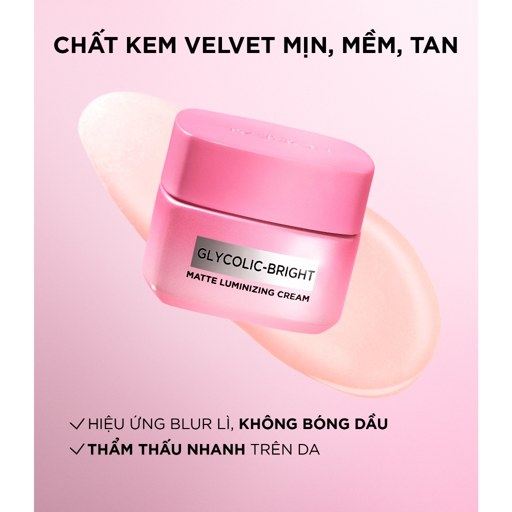 [MỚI] Kem Dưỡng Sáng Da Đột Phá [MelasylTM] Làm Mờ Thâm Nám Glycolic-Bright Matte Luminizing Cream L’Oréal Paris 50ml | BigBuy360 - bigbuy360.vn