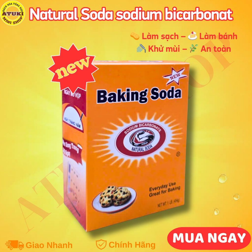 Sodium Bicarbonate Baking Soda 454g - Dùng Làm Bánh, Nấu Ăn