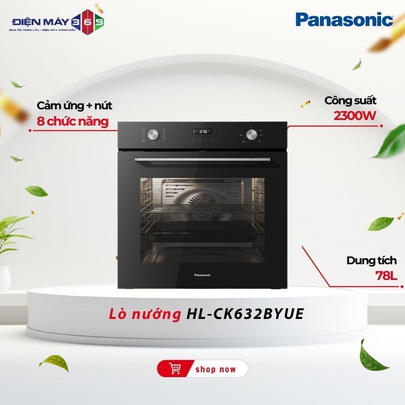 Lò Nướng Âm Tủ Panasonic HL-CK632BYUE 78L 8 Chế Độ Đối Lưu