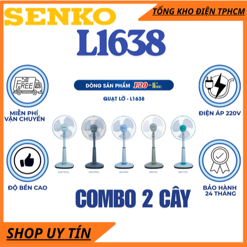 Combo 2 Cây- Quạt Lửng Ống Nhựa Senko L1338-L1638-Công Suất 47W Hàng Chính Hãng