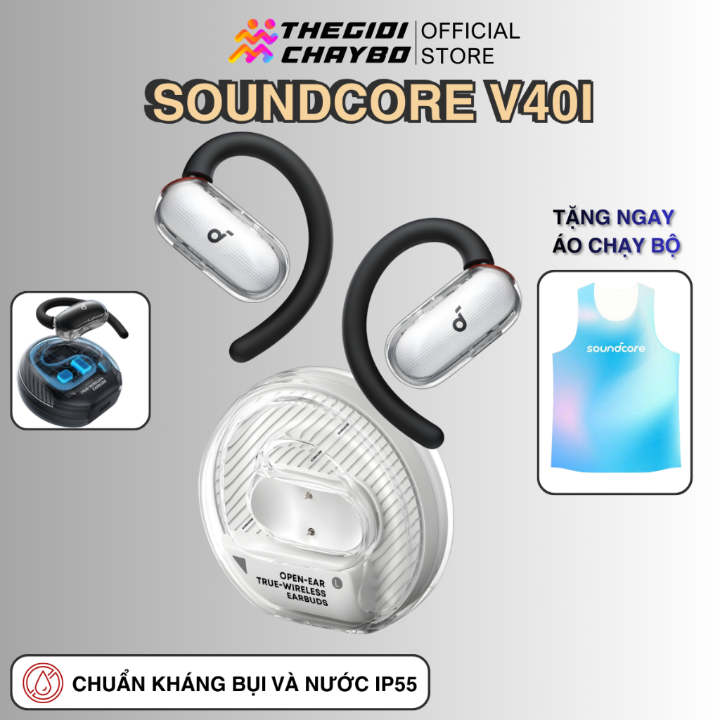 Tai Nghe Bluetooth Thể Thao Soundcore V40i - Tai Nghe Không Dây Open Ear Chống Nước IP55