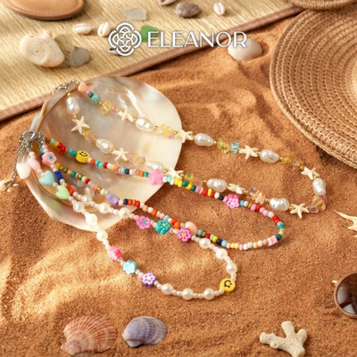 Dây chuyền nữ đi biển Eleanor Accessories sao biển đính charm nhiều màu phụ kiện biển vòng cổ 7419