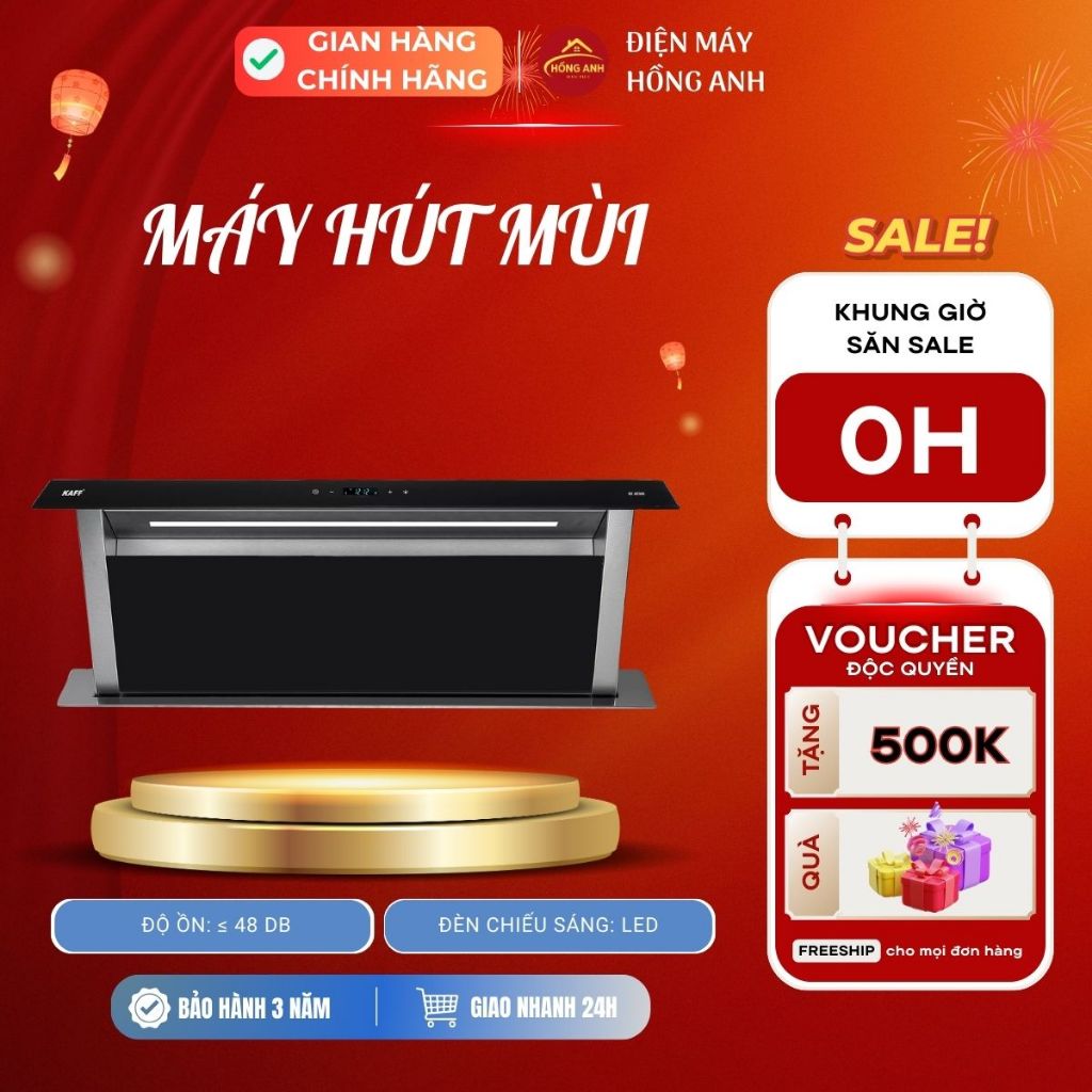 Máy hút mùi âm bàn Kaff KF AT900 inox kính cường lực thiết kế âm bàn thông minh, hiện đại, tối ưu