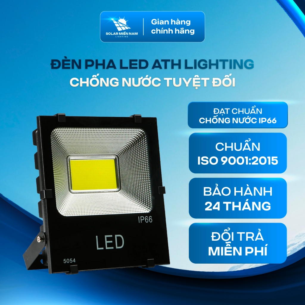 Đèn Pha LED Ngoài Trời Điện 220v SOLAR LIGHTING, Loại Pha Led Nguồn Rời Chiếu Sáng Sân Vườn, Nhà Xưởng Chống Nước IP66