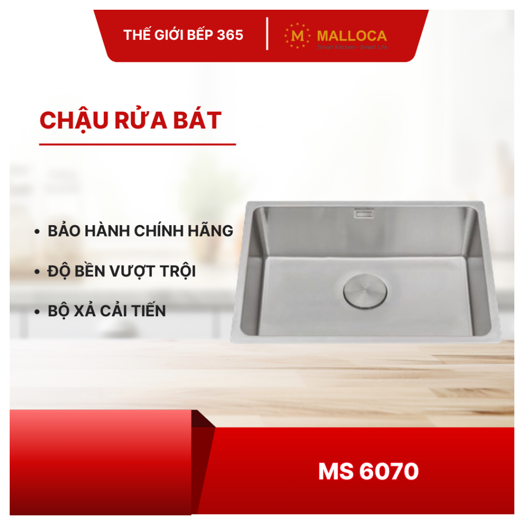 Chậu rửa chén Malloca MS 6070 - Kiểu Dáng Sang Trọng, Độ Bền Cao