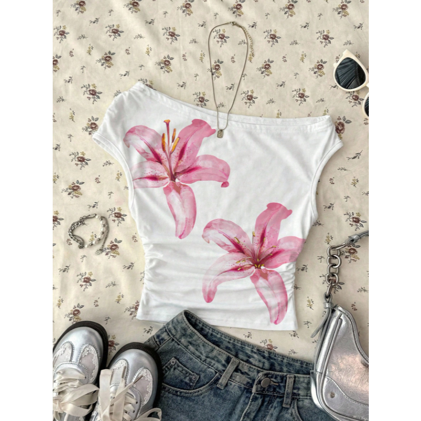 L&M| Tshirt- Slim Fit Y2K Retro Vintage Streetwear Top With Grunge, Punk, Gothic, Hip-Hop Styles For