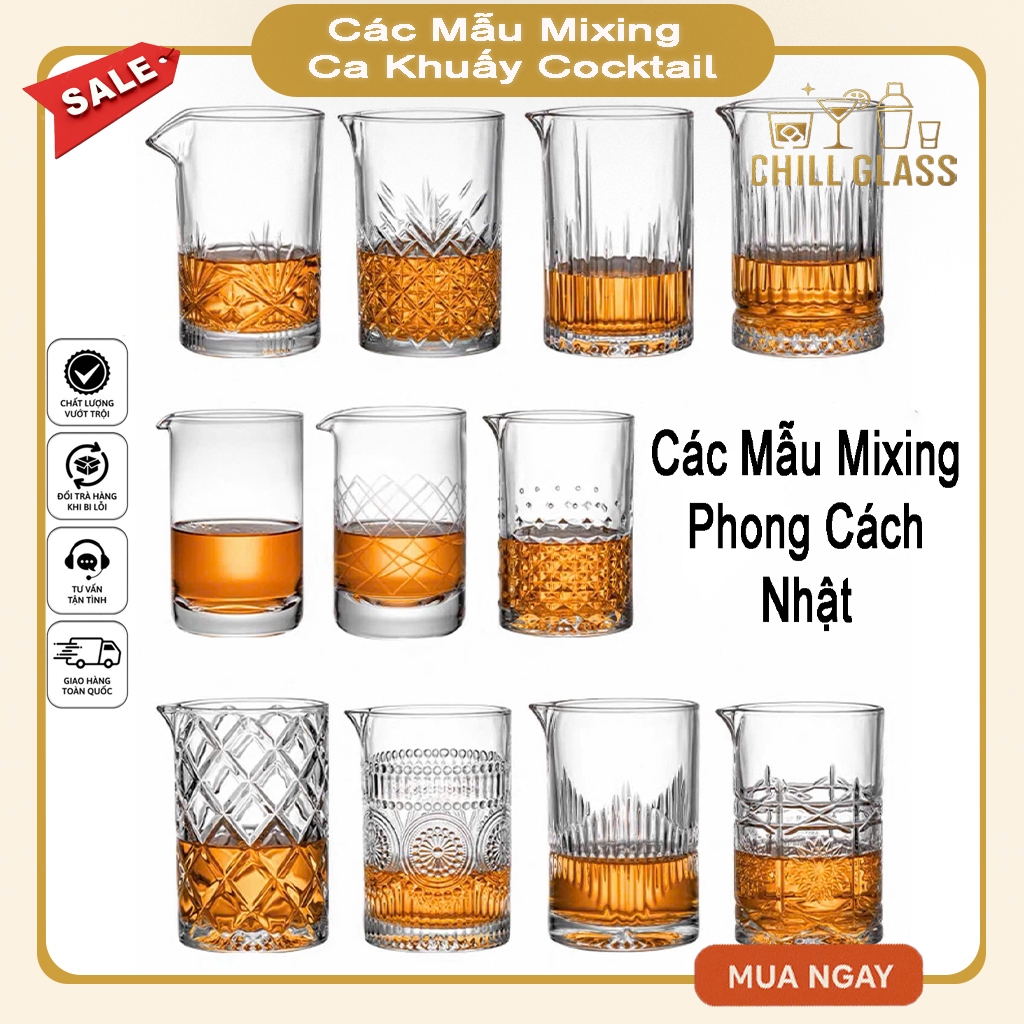Ca Khuấy Cocktail Pha Lê Mixing Glass – Ly Pha Chế Bartender Cao Cấp
