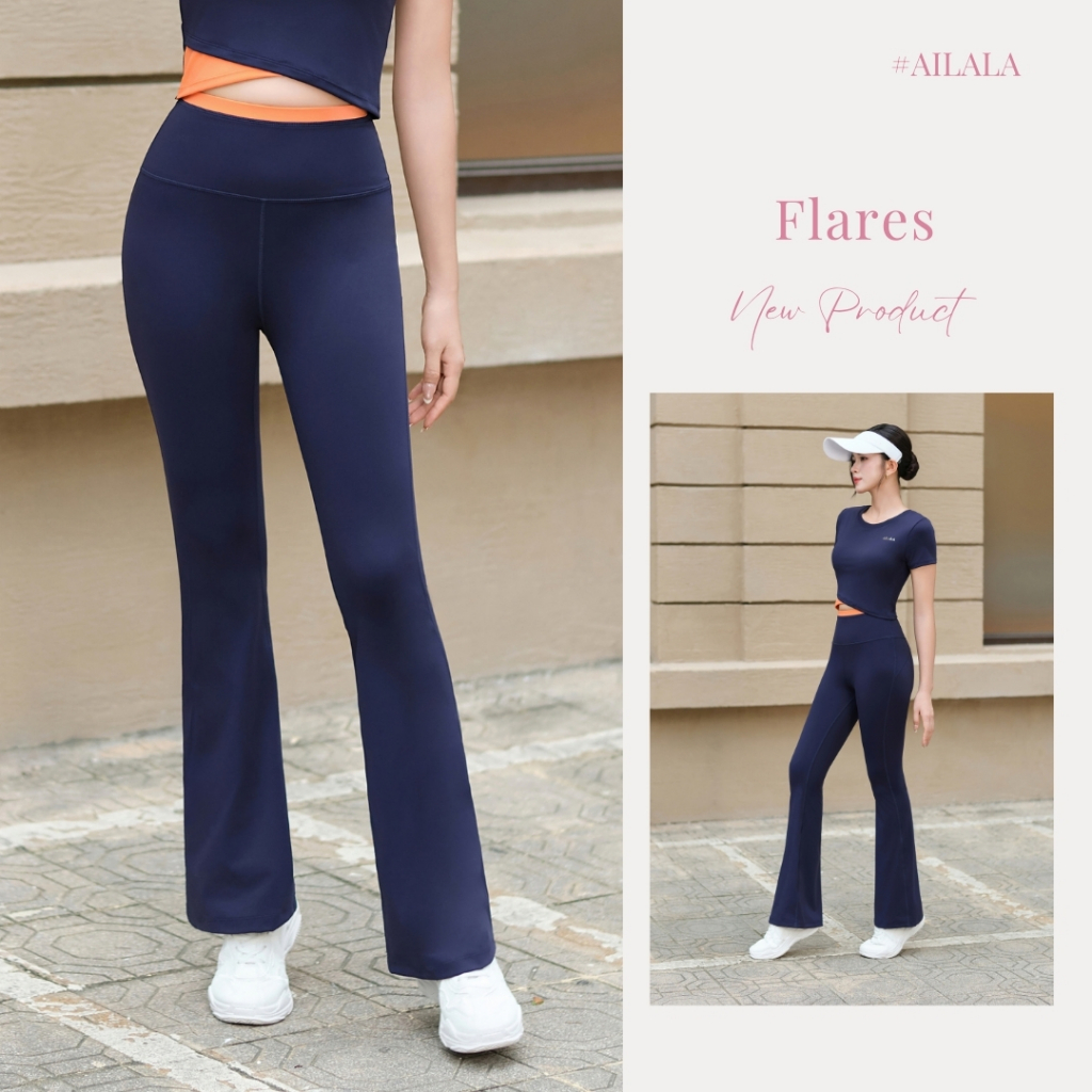 AiLALA LUX10 Quần Ống Loe Yoga Gym Nữ, Quần Thể Thao Cạp Cao, Chất Liệu Cao Cấp Thoáng Khí