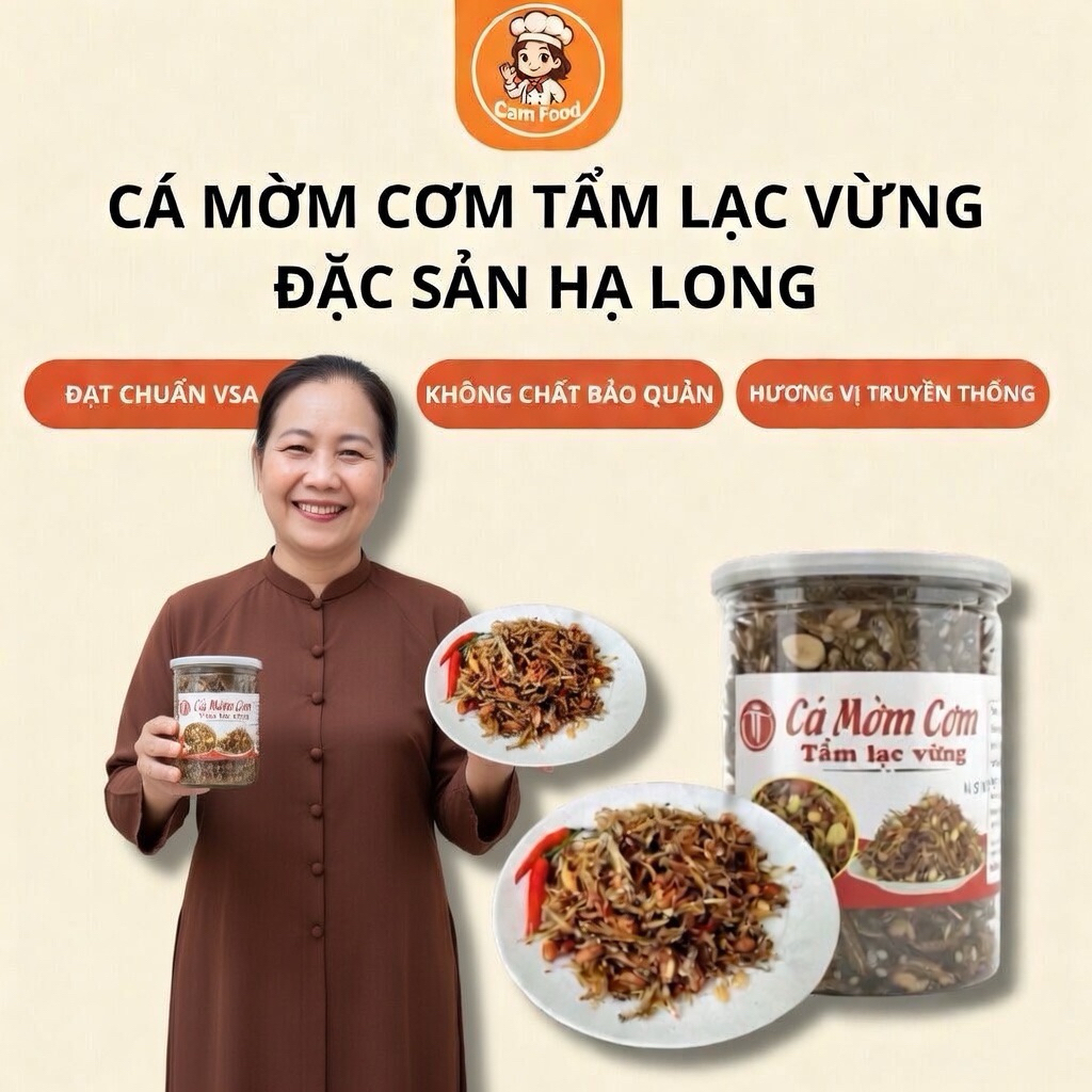 Cá Mờm Cơm Rim Lạc, Rim Lá Chanh, Cá Mờm Rim Tỏi Ớt Hộp 200gr, cá cơm mờm ăn liền đặc sản ăn liền - 