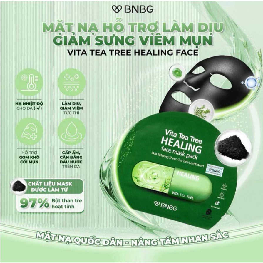 Hộp 10 miếng mặt nạ BNBG tràm trà