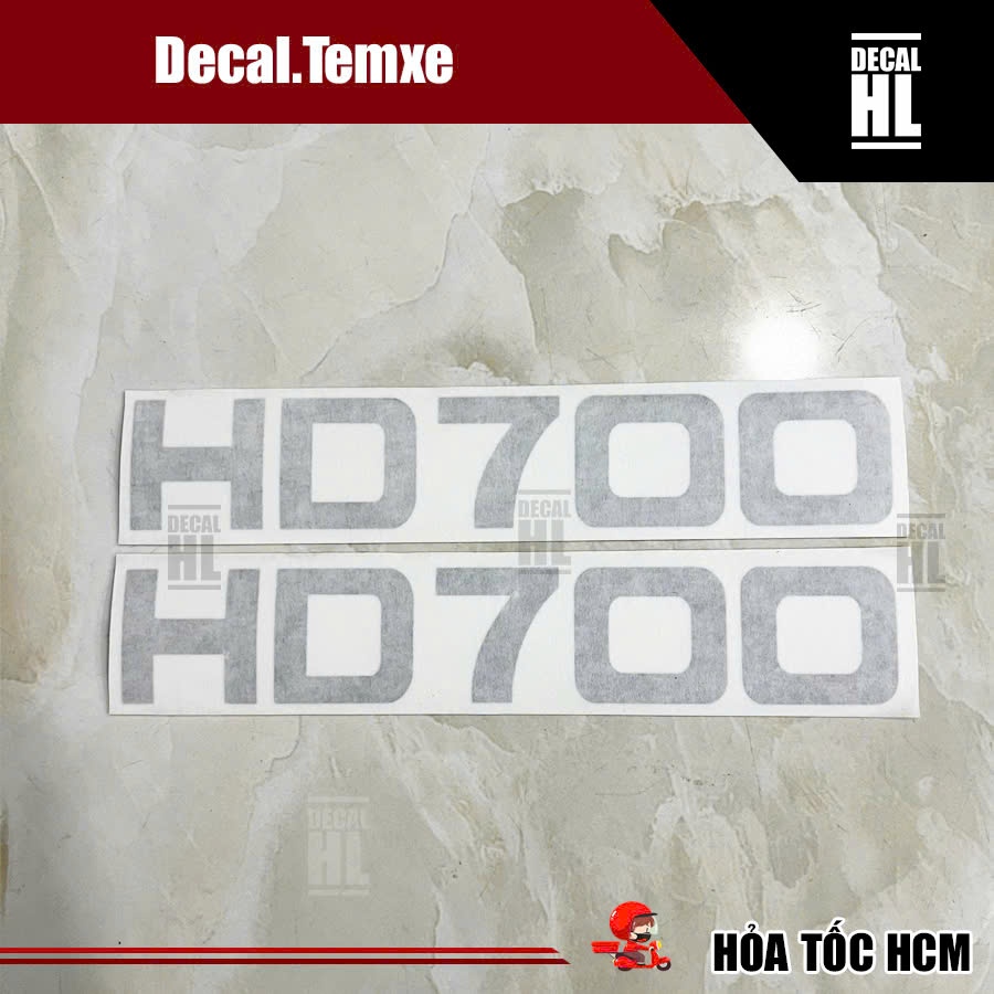 Tem chữ HD700 dán xe tải Hyundai New Mighty. Tem dán xe tải New Mighty chữ HD 700