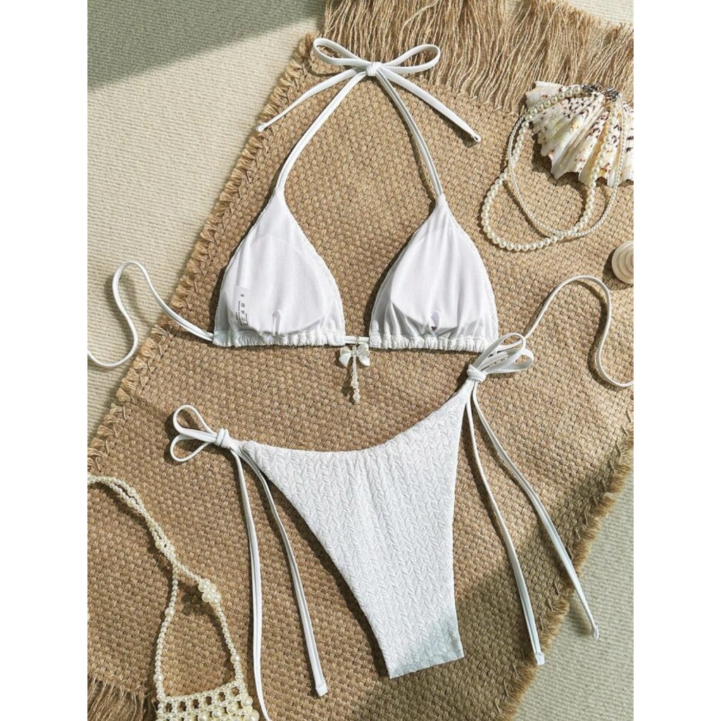 🌼 Bikini 2 mảnh dây buộc sexy nữ 💛 đồ bơi dập vân cao cấp, nhiều màu xinh xắn, đủ size SML 👙✨ | BigBuy360 - bigbuy360.vn