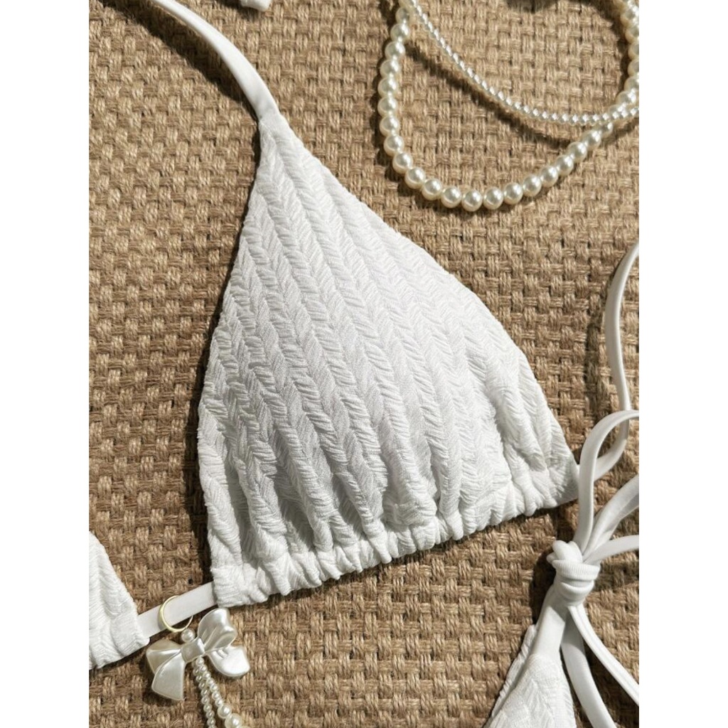 🌼 Bikini 2 mảnh dây buộc sexy nữ 💛 đồ bơi dập vân cao cấp, nhiều màu xinh xắn, đủ size SML 👙✨ | BigBuy360 - bigbuy360.vn