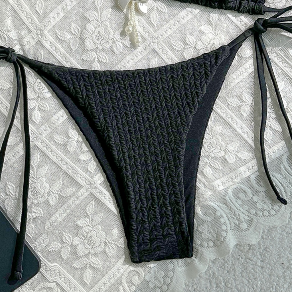 🌼 Bikini 2 mảnh dây buộc sexy nữ 💛 đồ bơi dập vân cao cấp, nhiều màu xinh xắn, đủ size SML 👙✨ | BigBuy360 - bigbuy360.vn