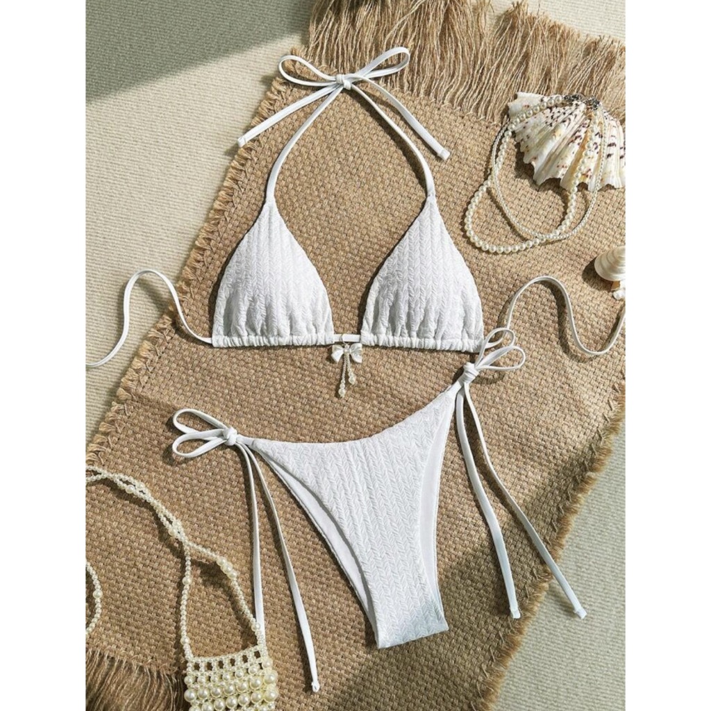 🌼 Bikini 2 mảnh dây buộc sexy nữ 💛 đồ bơi dập vân cao cấp, nhiều màu xinh xắn, đủ size SML 👙✨ | BigBuy360 - bigbuy360.vn