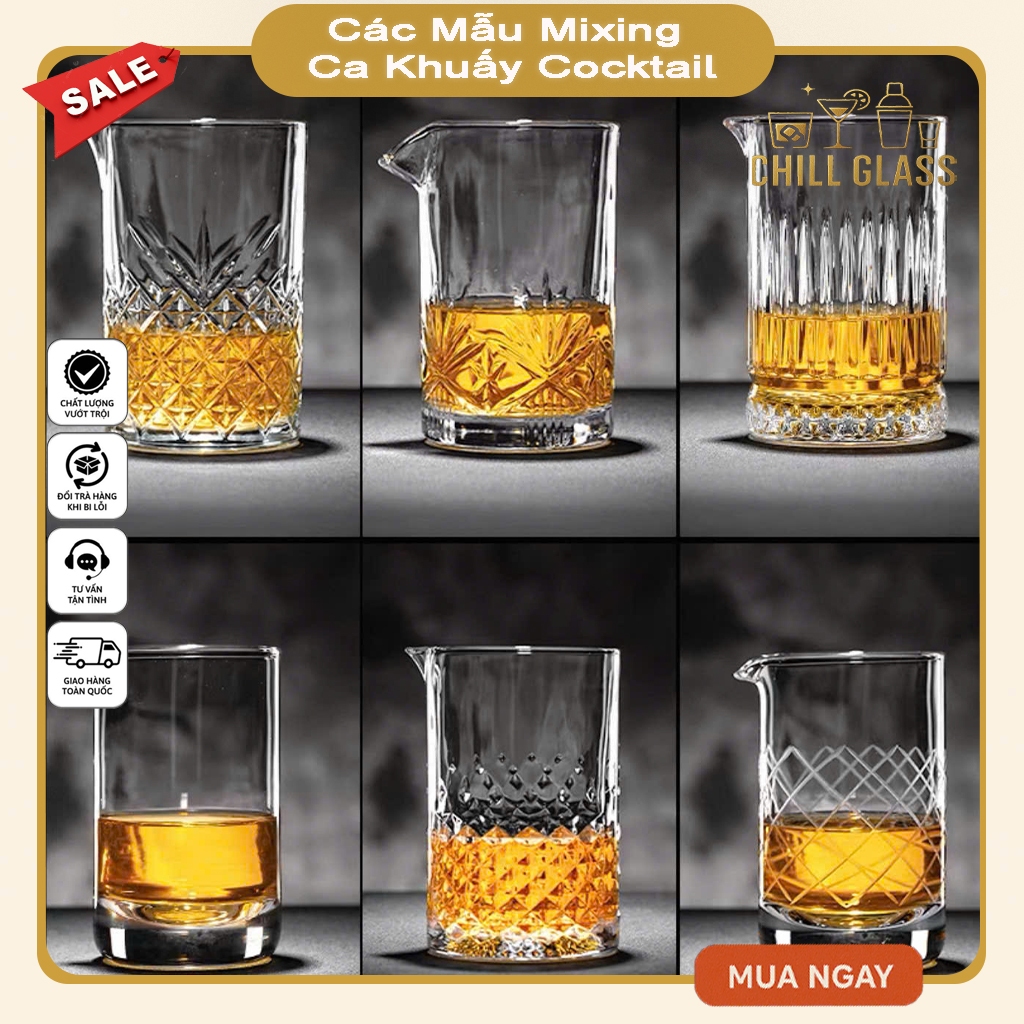 Các Mẫu Ly Pha Lê Pha Chế Cocktail – Mixing Glass & Whisky Glass Cao Cấp Cho Quầy Bar