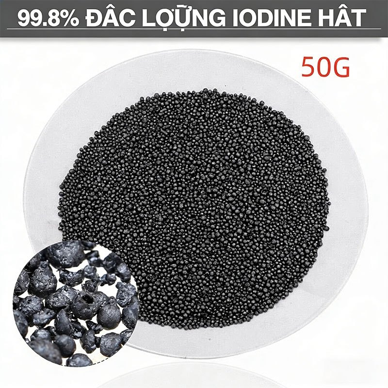 Iodine Tinh Khiết 50g  Hạt Iodine  Dùng Thí Nghiệm & Công Nghiệp