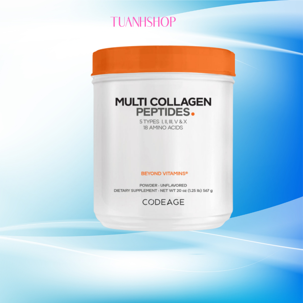 [Hàng công ty có tem] Multi Collagen Peptides  collagen cam codeage đẹp da xương chắc khỏe