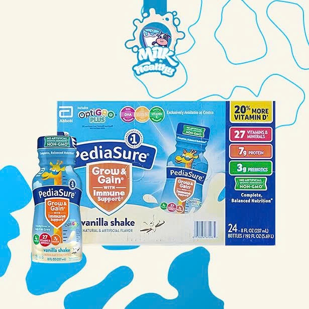 MILKHEALTHY Sữa nước Pediasure Grow & Gain Vani 24 Chai 235ml Mỹ