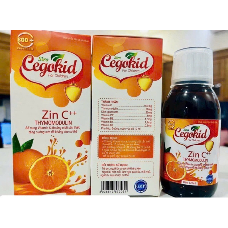CHÍNH HÃNG CEGOKID CHAI 125ML CEGOKID ZINC - Tăng sức đề kháng cho người lớn, trẻ nhỏ em