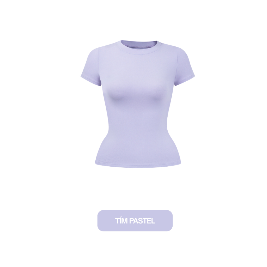 Áo Thun Nữ Ôm Body JUSTDUN B18 Cổ Tròn Tay Ngắn, Cotton Mịn Co Giãn 4 Chiều, Mềm Mại Thoáng Khí | BigBuy360 - bigbuy360.vn