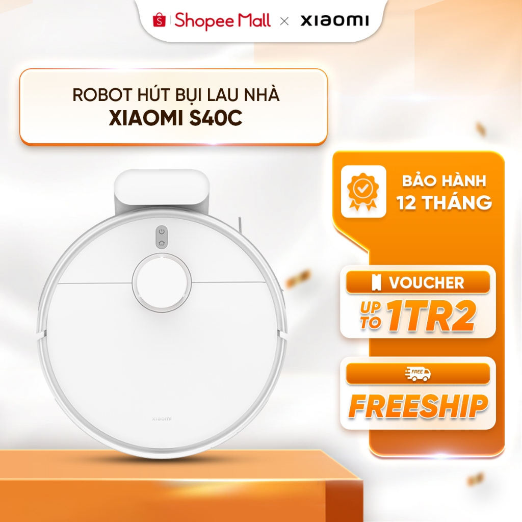 Robot hút bụi lau nhà Xiaomi S40C - Lực hút 5000Pa - Kiểm soát lưu lượng nước - Bảo hành 12 tháng | BigBuy360 - bigbuy360.vn