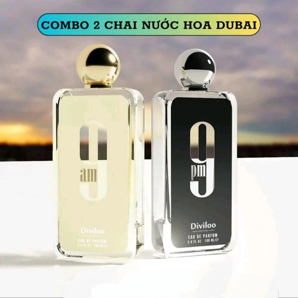 COMBO 2 Chai Nước Hoa Cao Cấp Diviloo 9PM Hương Thơm Sang Trọng, Quyến Rũ 100ml